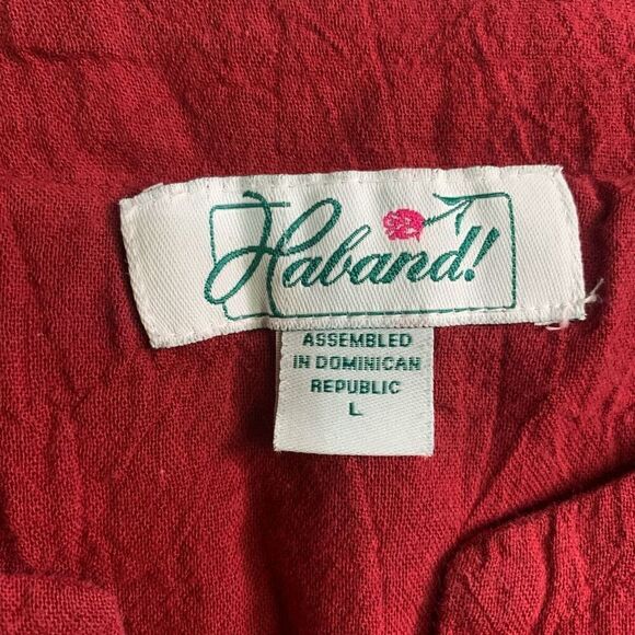 Lot of 3 Haband Womens Large Cotton Pullover Tops Red White Green Short Sleeves - Picture 5 of 10